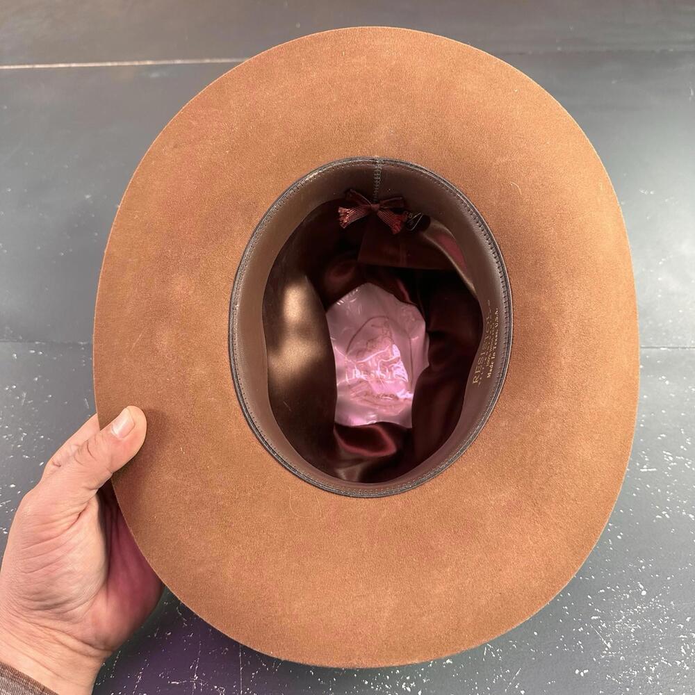 VTG Resistol Cowboy Hat Youth 6 5/8 Tan Rust Colored Wool Felt Made in USA - Picture 7 of 10